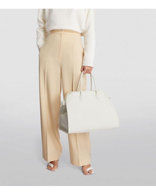 The Row Leather Margaux 17 Tophandle Bag in White Lyst