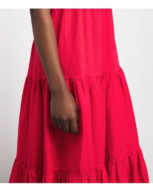 Heidi Klein Pink Linen Amalfi Maxi Dress