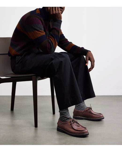 Polo Ralph‎ Lauren Mens Brown Leather Moc Toe Lug Sole Oxford Shoes M7101308-231 Polo Ralph Lauren Country Leather Boots Mens 8.5 Brown Moc  main image 3