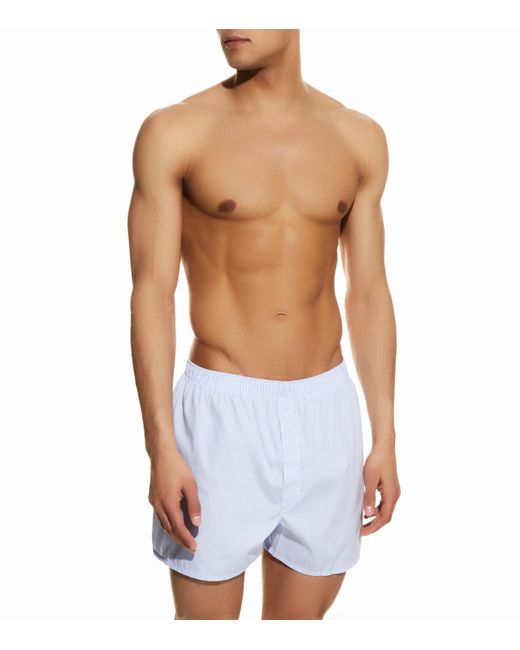 Sunspel Blue Mini Check Boxers for men
