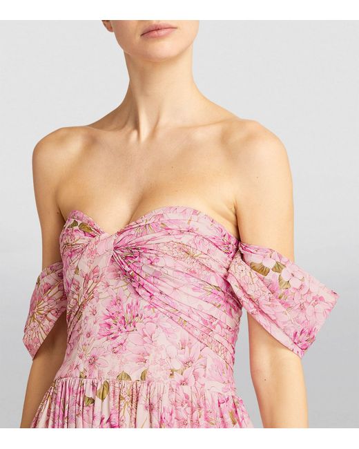 Giambattista Valli Pink Floral Print Maxi Dress
