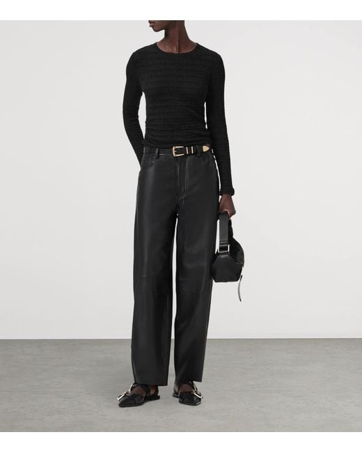 AllSaints Black Cotton-Blend West Long-Sleeve Top