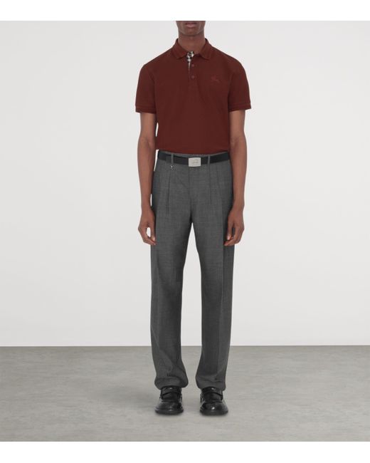 Burberry Red Piqué Cotton Polo Shirt for men