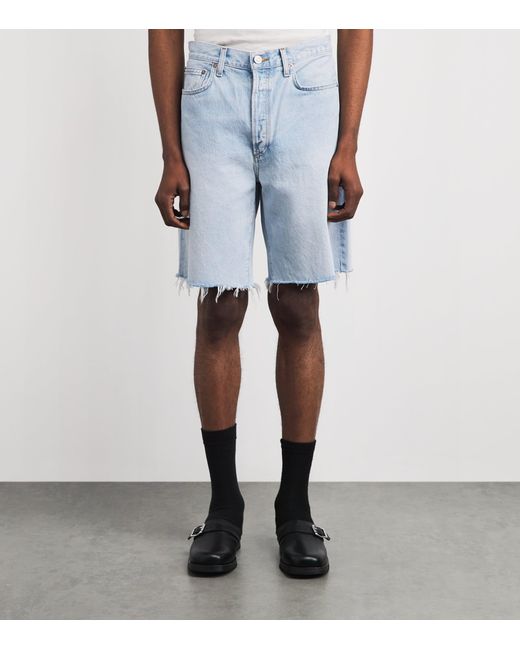 Agolde Blue Denim Anson Shorts for men