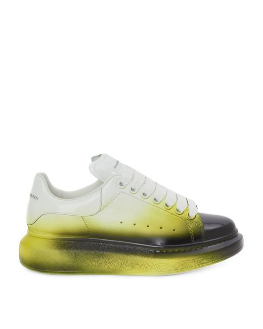 Alexander McQueen Leather Spraypaint Sneakers in Yellow Lyst