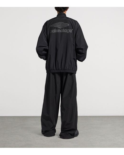 Balenciaga Black Cotton-Blend 3B Logo Oversized Jacket for men