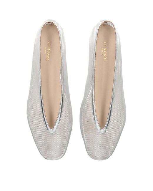 White sales mesh flats