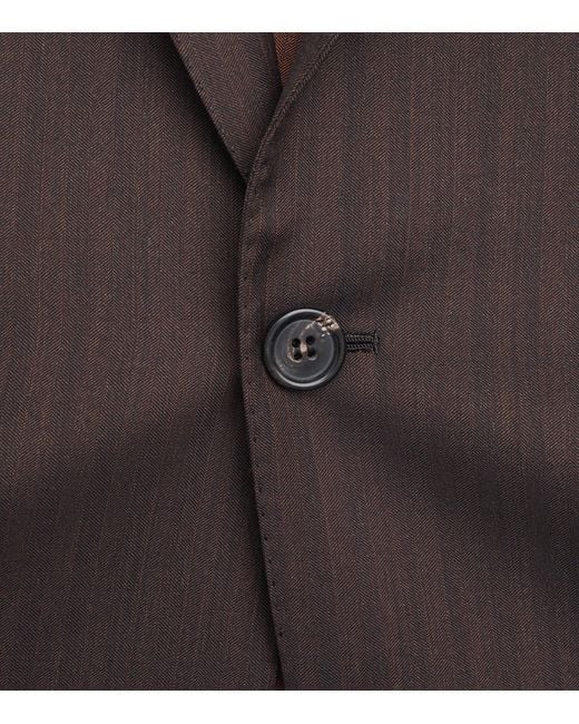 Brioni Black Wool-Silk Plume 2-Piece Suit for men