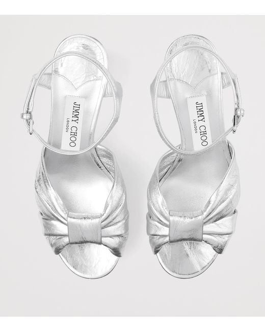 Jimmy Choo White Heloise 80 Leather Heeled Sandals