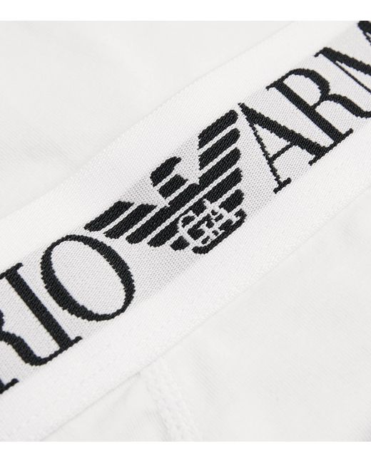 Emporio Armani White Stretch-Cotton Logo Trunks for men