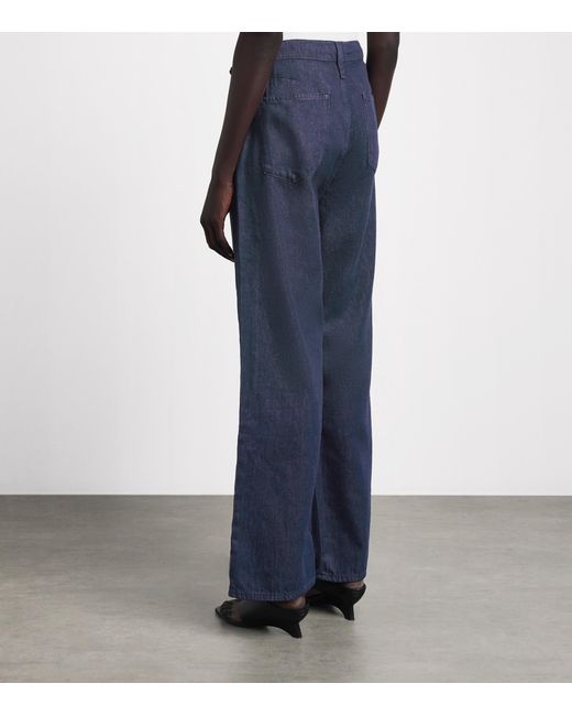 Rag & Bone Blue Drawstring Phoebe Wide-Leg Jeans