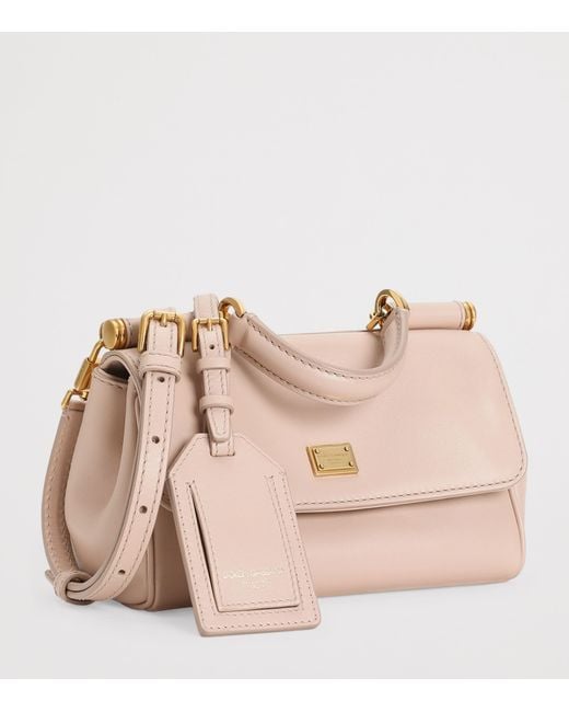 Dolce & Gabbana Pink Plongé Calfskin My Sicily Cross-Body Bag