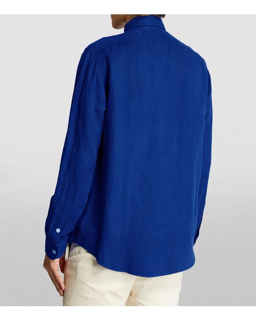 Polo Ralph Lauren Blue Silk-linen Long-sleeve Shirt for men