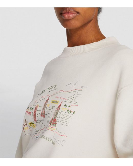Rag & Bone White Cropped Graphic Sweatshirt