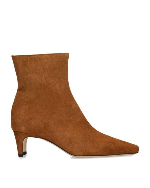 Staud Brown Suede Wally Ankle Boots 55
