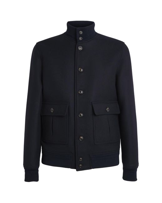 Valstar Blue Virgin Wool Ino Bomber Jacket for men