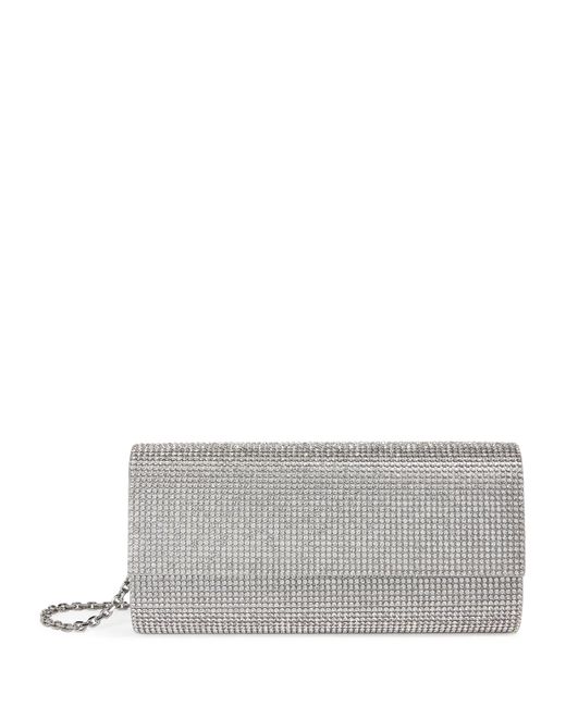 Judith Leiber Gray Satin Crystal-Embellished Perry Clutch Bag