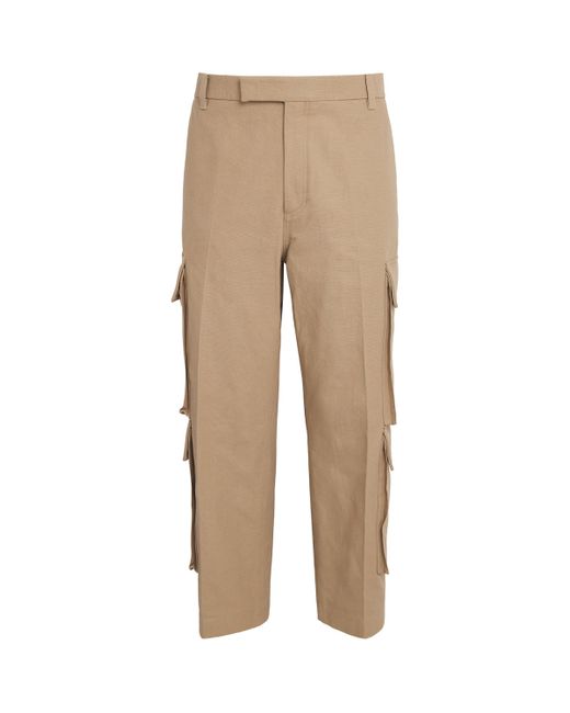 Thom Browne Natural Cotton Cargo Trousers for men
