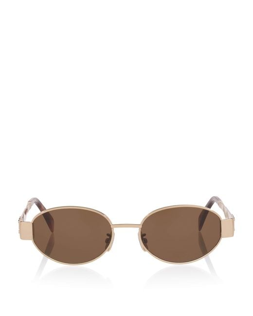 Céline Brown Metal Triomphe Cl40235U Oval Sunglasses
