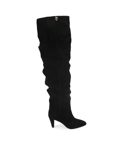 Kurt Geiger Black Suede Shoreditch Over-The-Knee Boots