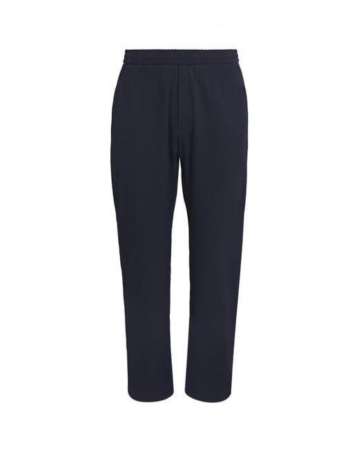 Barena Blue Virgin Wool-Blend Textured Trousers for men