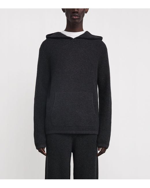 PAIGE Black Merino-Cashmere-Blend Ojai Hoodie for men