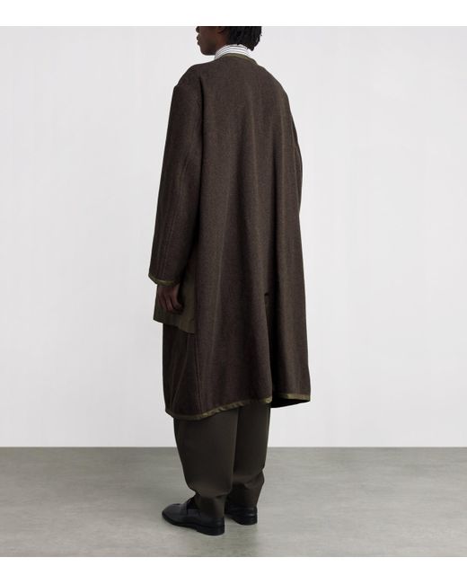 Comme des Garçons Green Wool-Blend Layered Overcoat for men