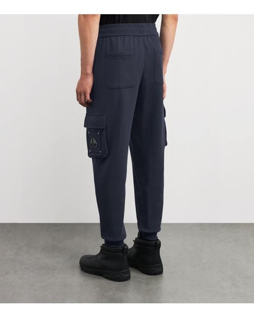 Moose Knuckles Blue Hartsfield Cargo Sweatpants for men