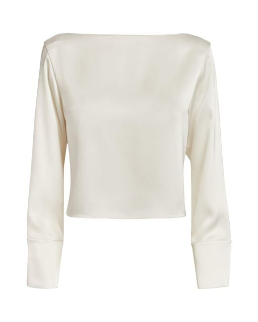Theory White Boat-neck Blouse