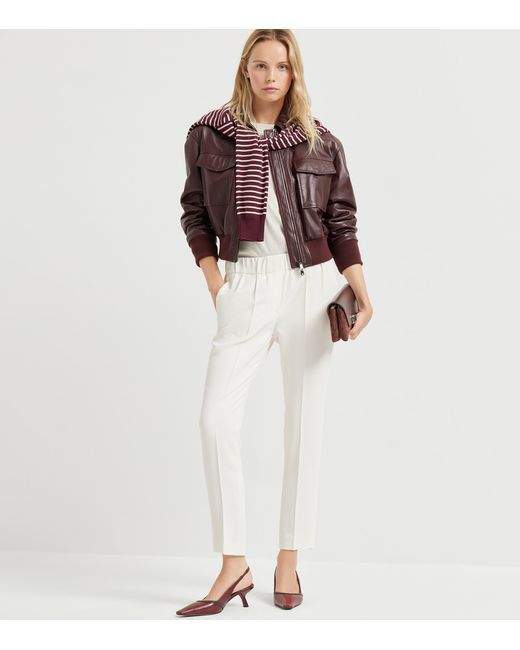 Brunello Cucinelli White Cashmere-Silk-Blend Sweater