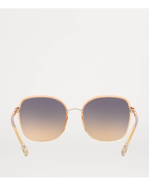 Chloé Gray Oversized Square Sunglasses