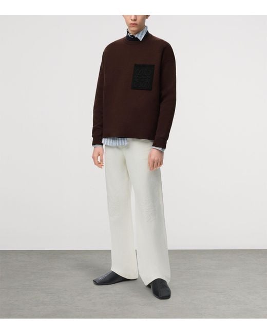 Loewe Brown Anagram-Pocket Sweatshirt for men