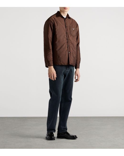 Prada Brown Re-Nylon Shirt for men