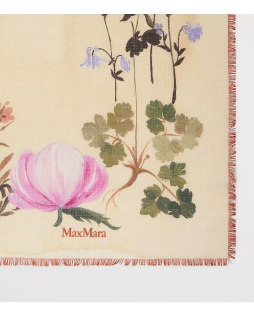 Max Mara Metallic Silk Printed Scarf