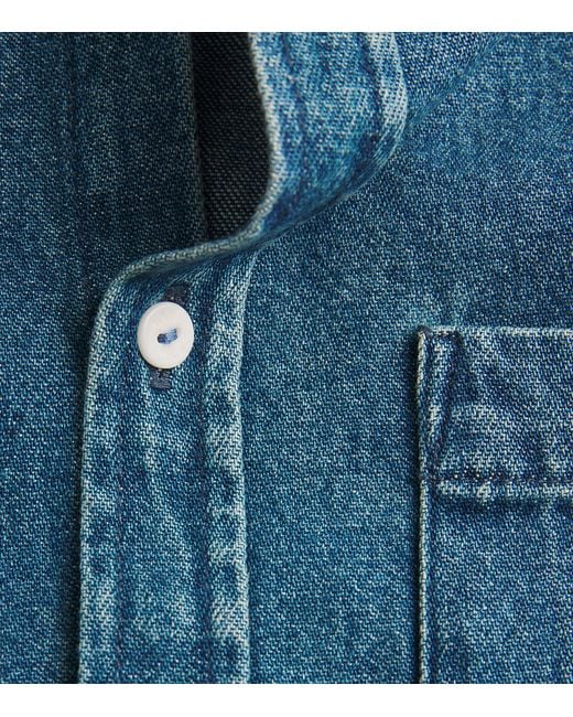 With Nothing Underneath Blue Denim Classic Shirt