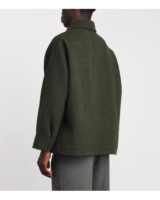IM MEN Green Fuller Wool Jacket for men