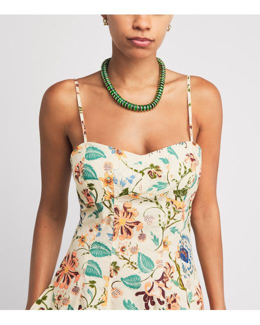 Ulla Johnson Metallic Cotton Fiora Floral Midi Dress