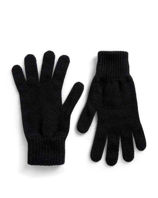 Johnstons Black Cashmere Gloves for men