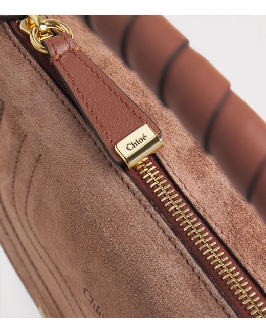 Chloé Brown Mini Suede Marcie Shoulder Bag
