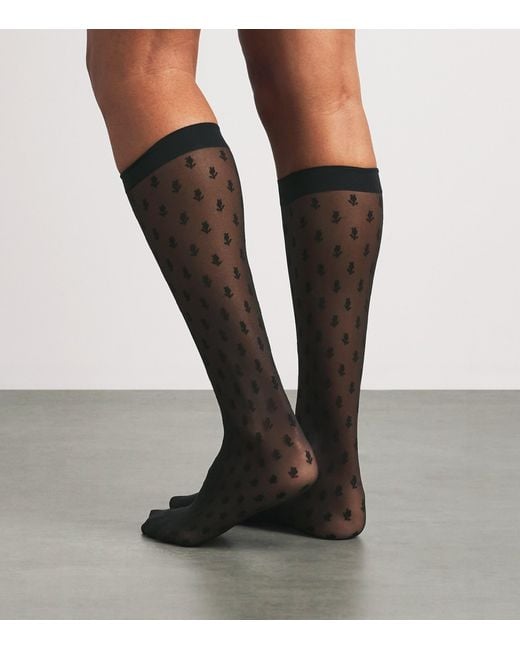 Wolford White Blossom 20 Knee-High Stockings