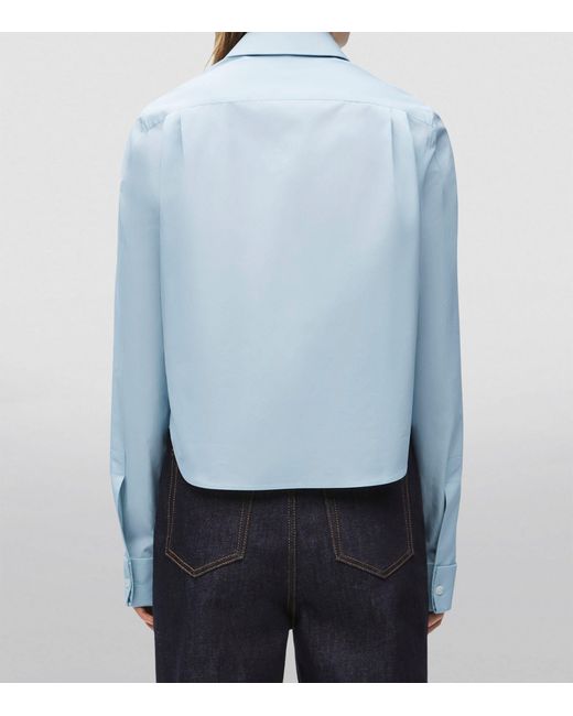 Loewe Blue Pleated Regular-fit Cotton Shirt