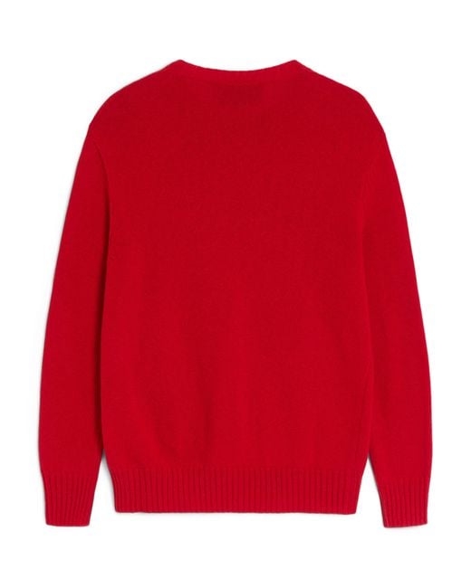 Valentino Red Wool Graphic Sweater