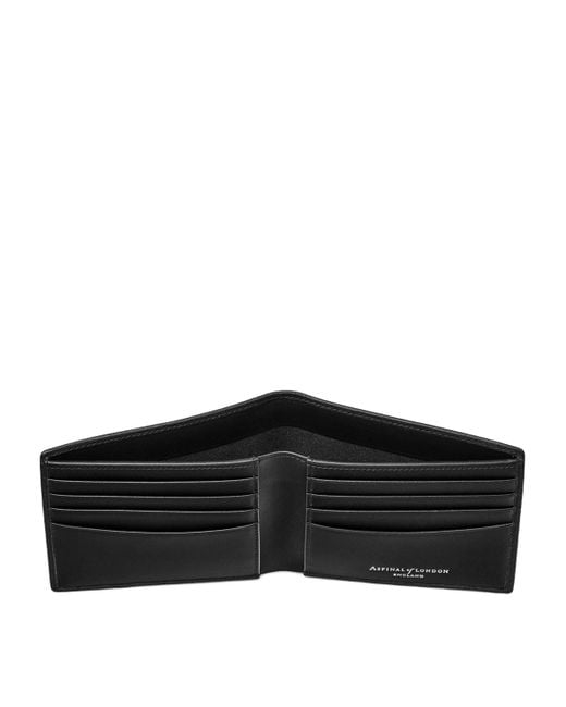 Aspinal Black Classic Billfold Leather Wallet for men