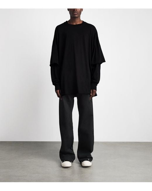 Rick Owens Black Oversized Tommy Hustler Hoodie for men