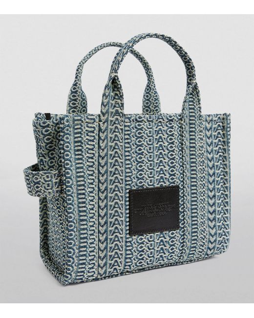 Marc Jacobs Blue The Washed Monogram Denim Small Tote