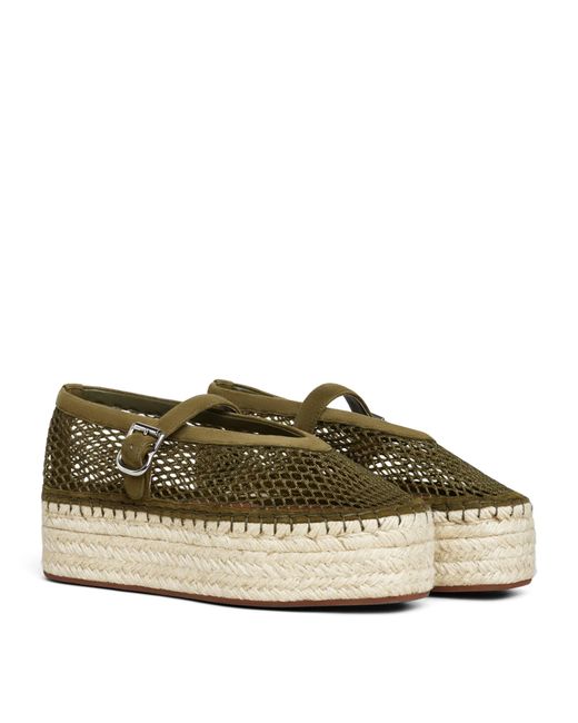 Alaïa Brown Suede Mesh Espadrilles