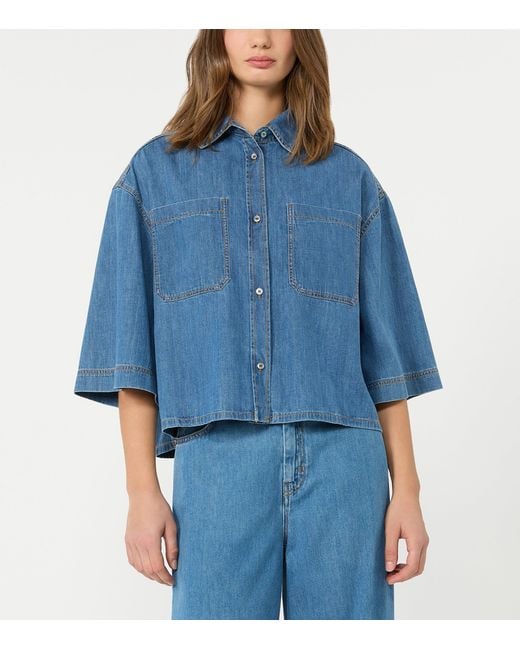Weekend by Maxmara Blue Cotton Denim Shirt