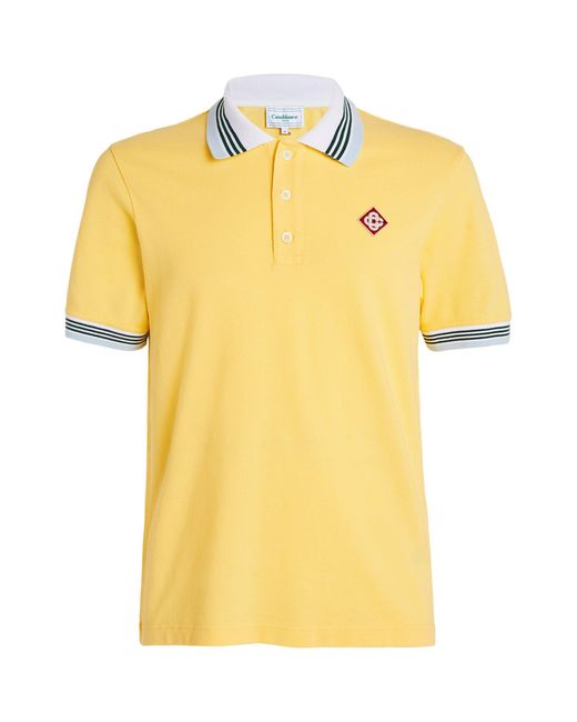 Casablancabrand Yellow Piqué Polo Shirt for men