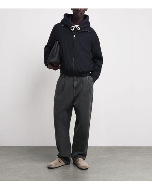 FRAME Blue Wool Zip-Up Jacket for men