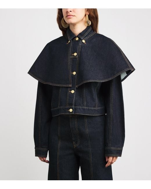 Ulla Johnson Blue The Agata Denim Cape Jacket